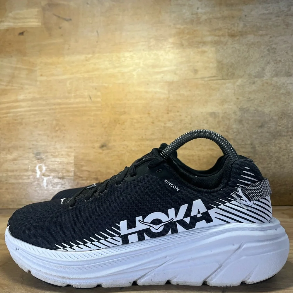 Hoka One One Rincon 2 LIGHTWEIGHT Womens Size 8.5 Running Shoes Sneakers Black - Picture 4 of 15